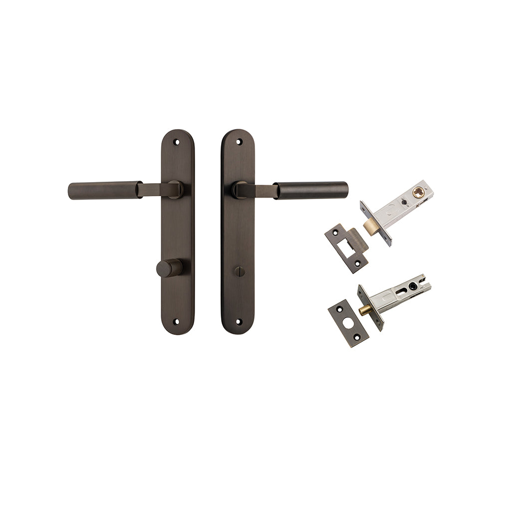 Berlin Lever - Oval Backplate Signature Brass / Privacy / Separate Privacy Kit