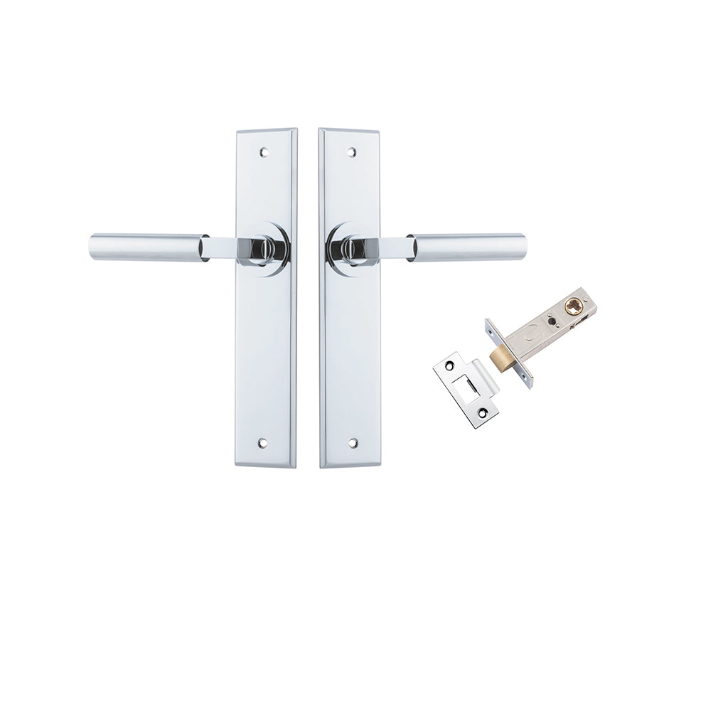 Berlin Lever - Chamfered Backplate Polished Chrome / Passage / Passage Kit