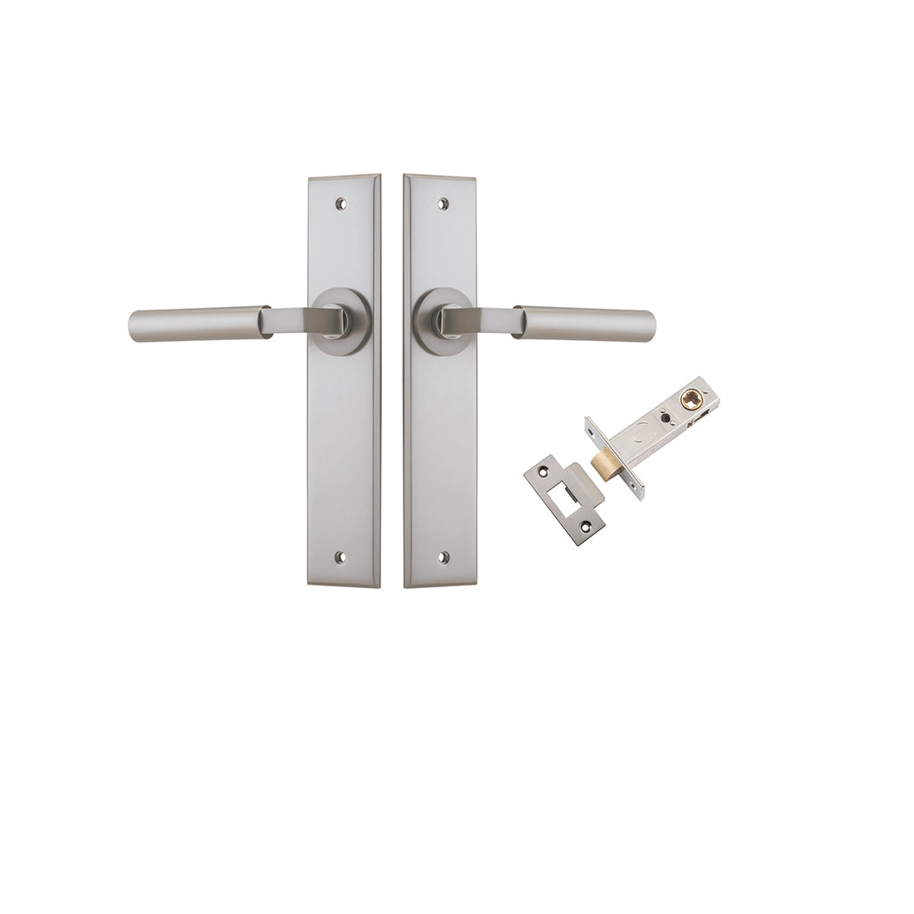 Berlin Lever - Chamfered Backplate Satin Nickel / Passage / Passage Kit