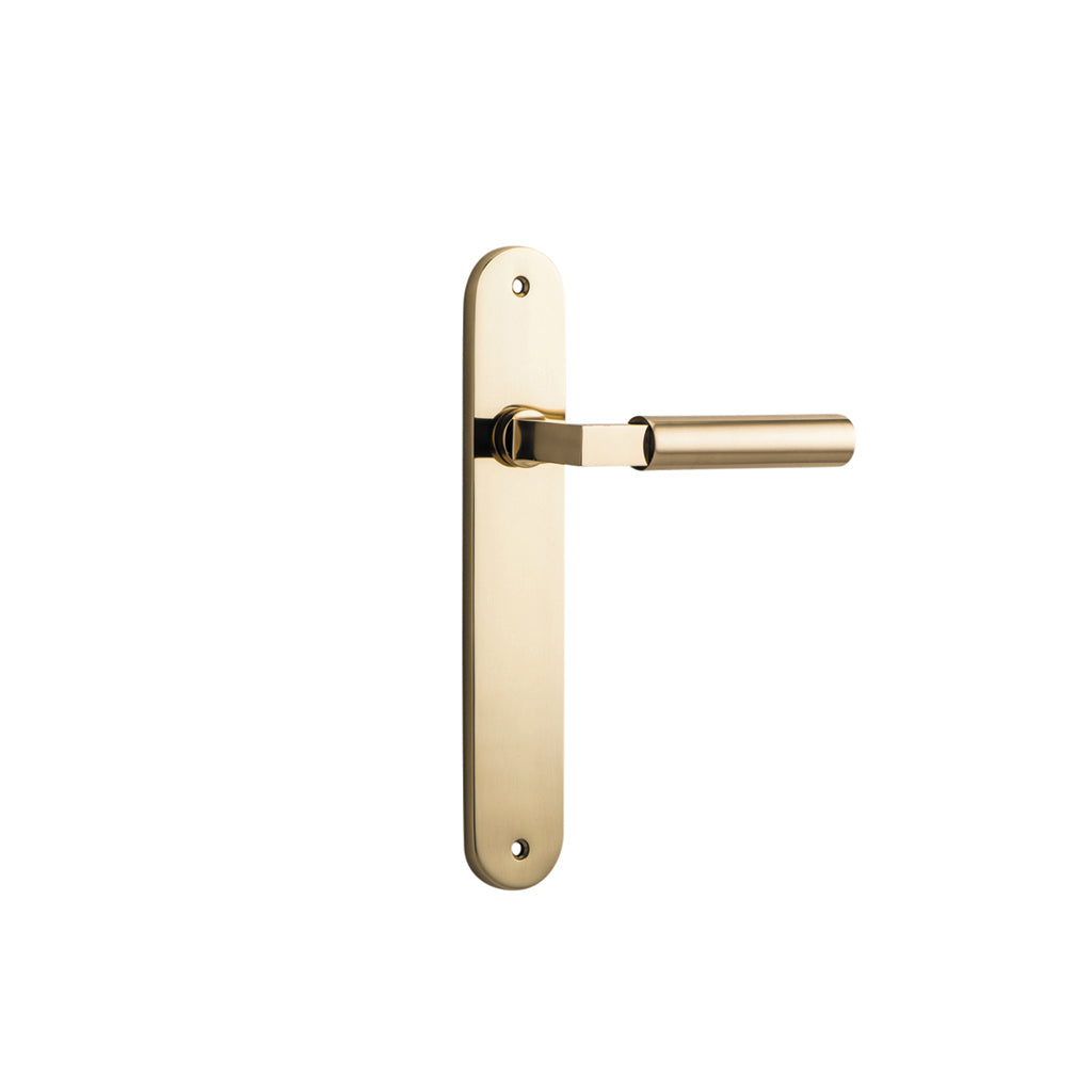Berlin Lever - Oval Backplate Polished Brass / Passage / Lever Set Only