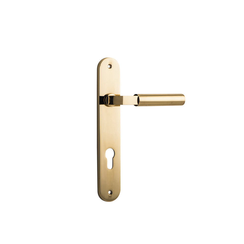 Berlin Lever - Oval Backplate Polished Brass / Entrance / Lever Set Only