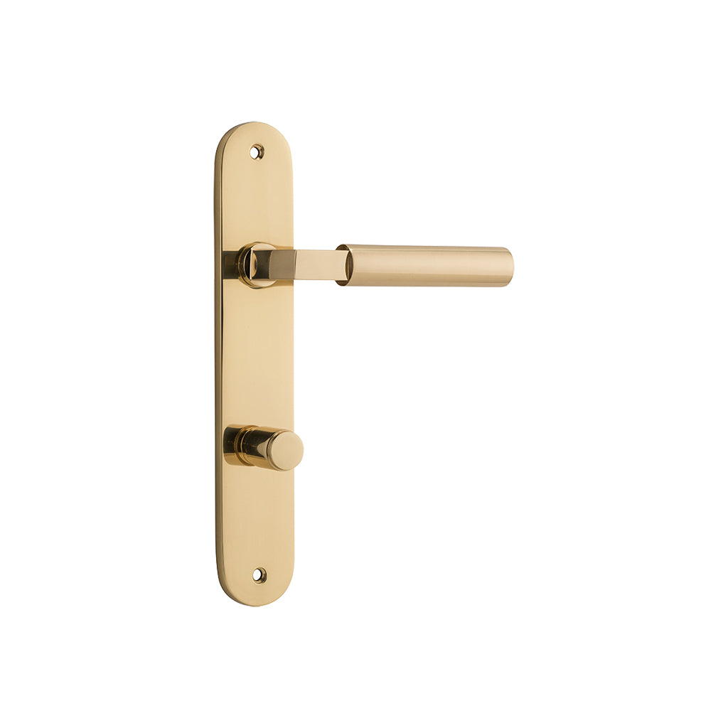 Berlin Lever - Oval Backplate Polished Brass / Privacy / Lever Set Only