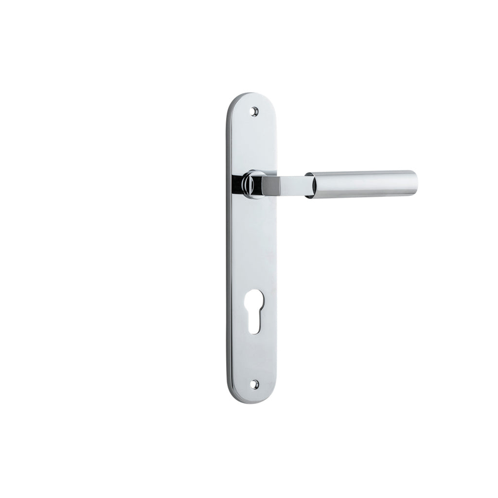 Berlin Lever - Oval Backplate Polished Chrome / Entrance / Lever Set Only