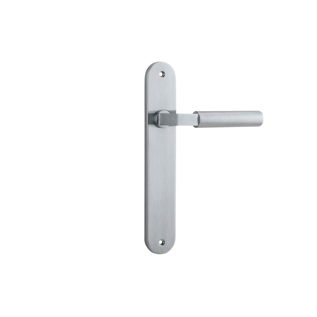 Berlin Lever - Oval Backplate Brushed Chrome / Passage / Lever Set Only