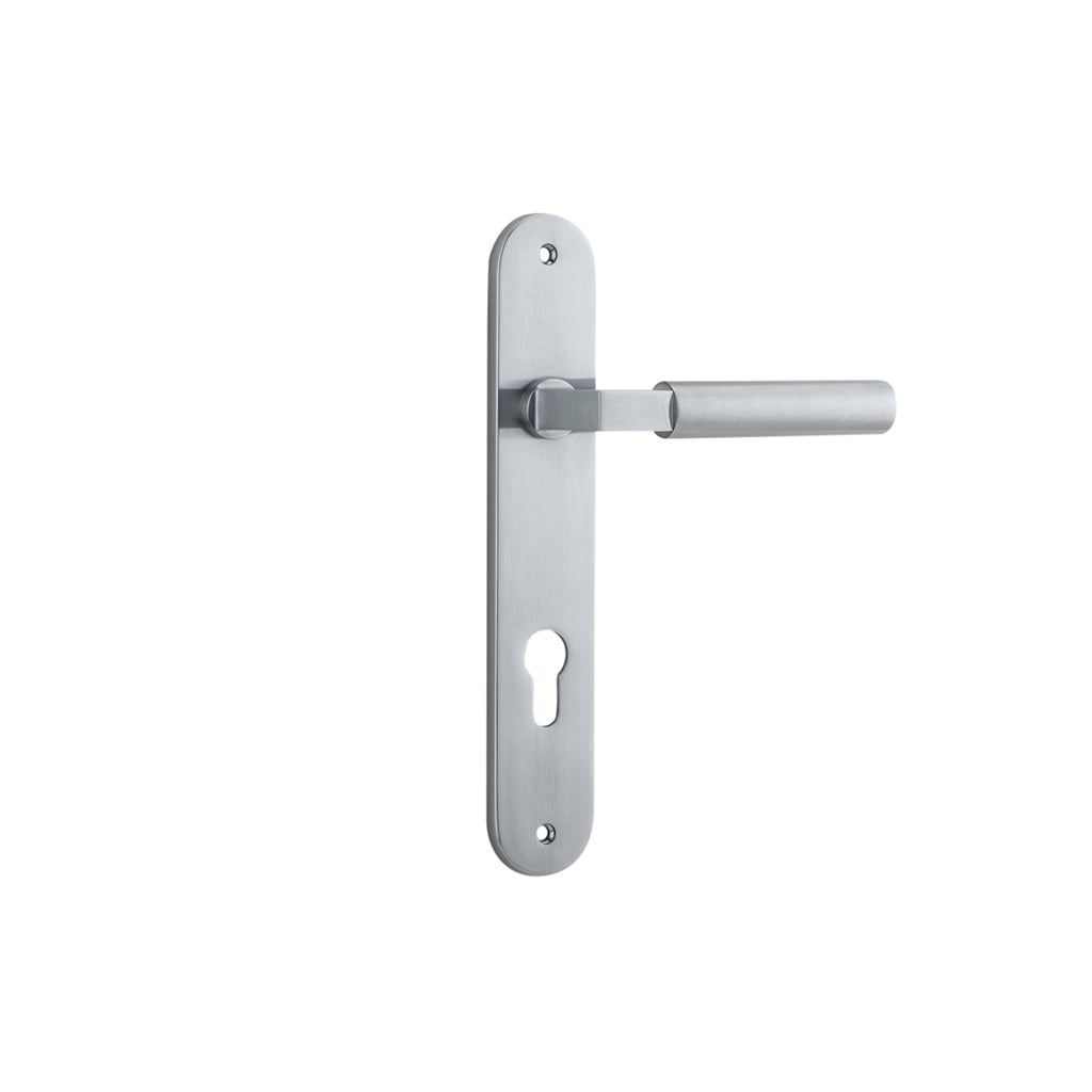 Berlin Lever - Oval Backplate Brushed Chrome / Entrance / Lever Set Only