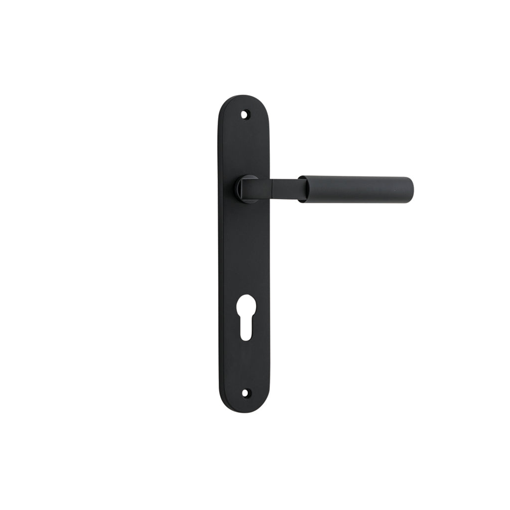 Berlin Lever - Oval Backplate Matt Black / Entrance / Lever Set Only