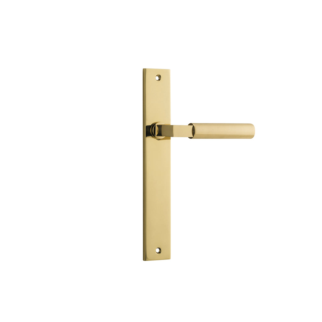 Berlin Lever - Rectangular Backplate Polished Brass / Passage / Lever Set Only