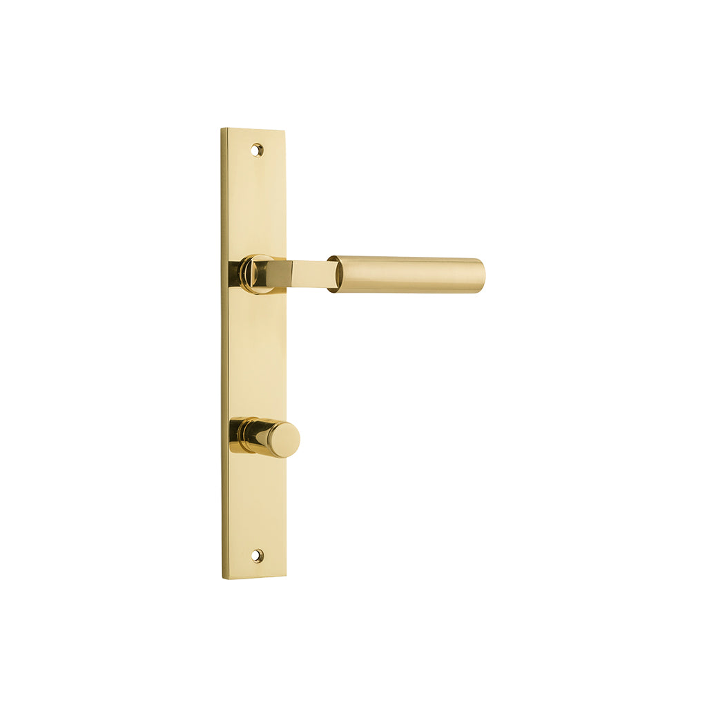 Berlin Lever - Rectangular Backplate Polished Brass / Privacy / Lever Set Only