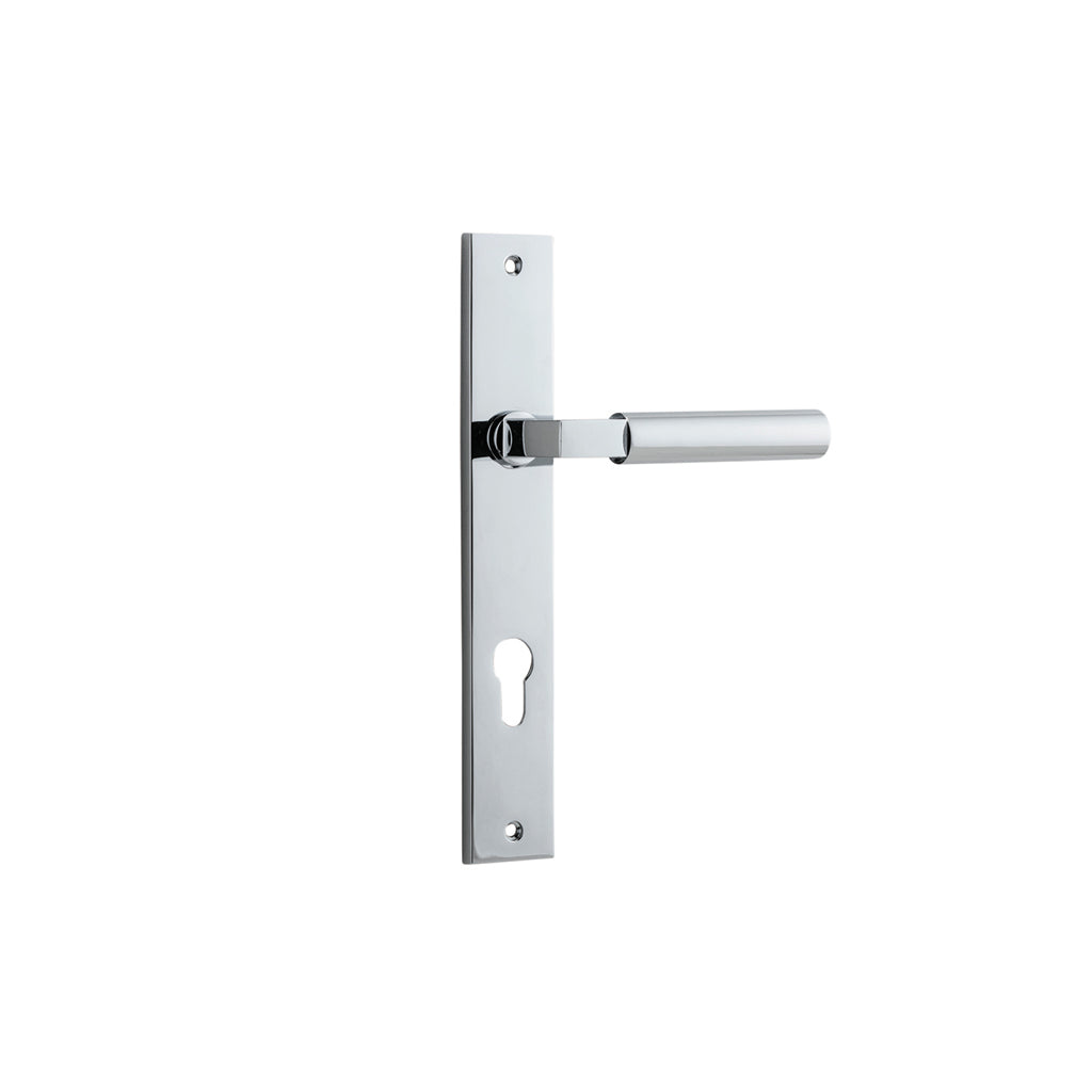 Berlin Lever - Rectangular Backplate Polished Chrome / Entrance / Lever Set Only