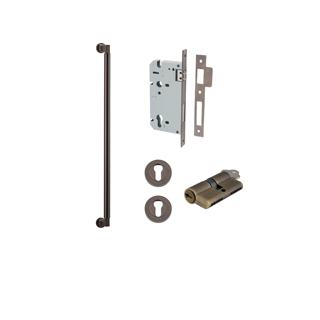 Berlin Pull Handle Signature Brass / 600mm / Entrance Kit Dual Function (Key-Key)