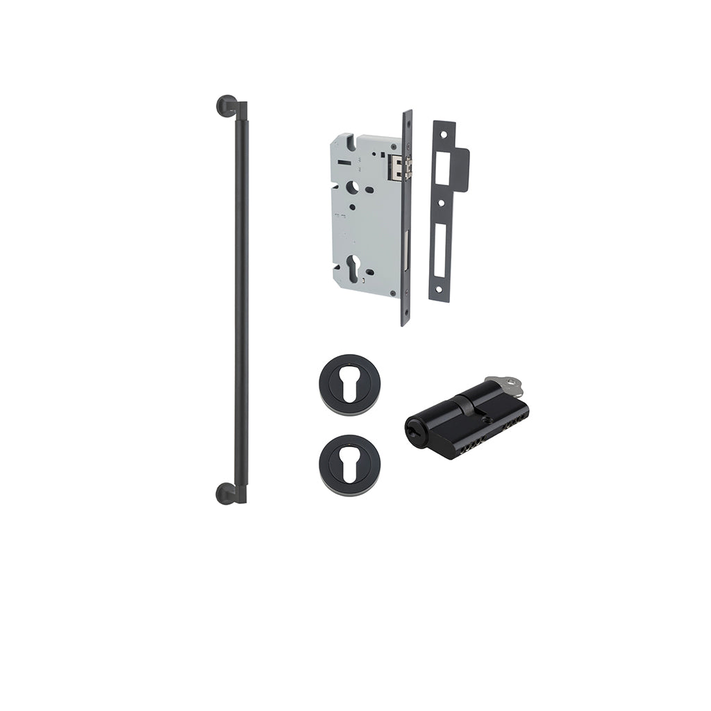 Berlin Pull Handle Matt Black / 600mm / Entrance Kit Dual Function (Key-Key)