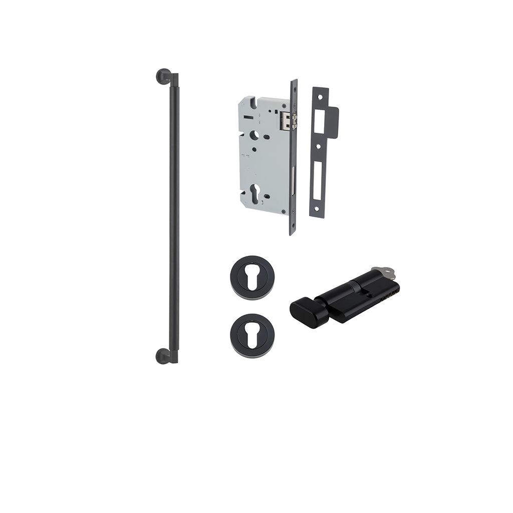 Berlin Pull Handle Matt Black / 600mm / Entrance Kit (Key-Thumb)
