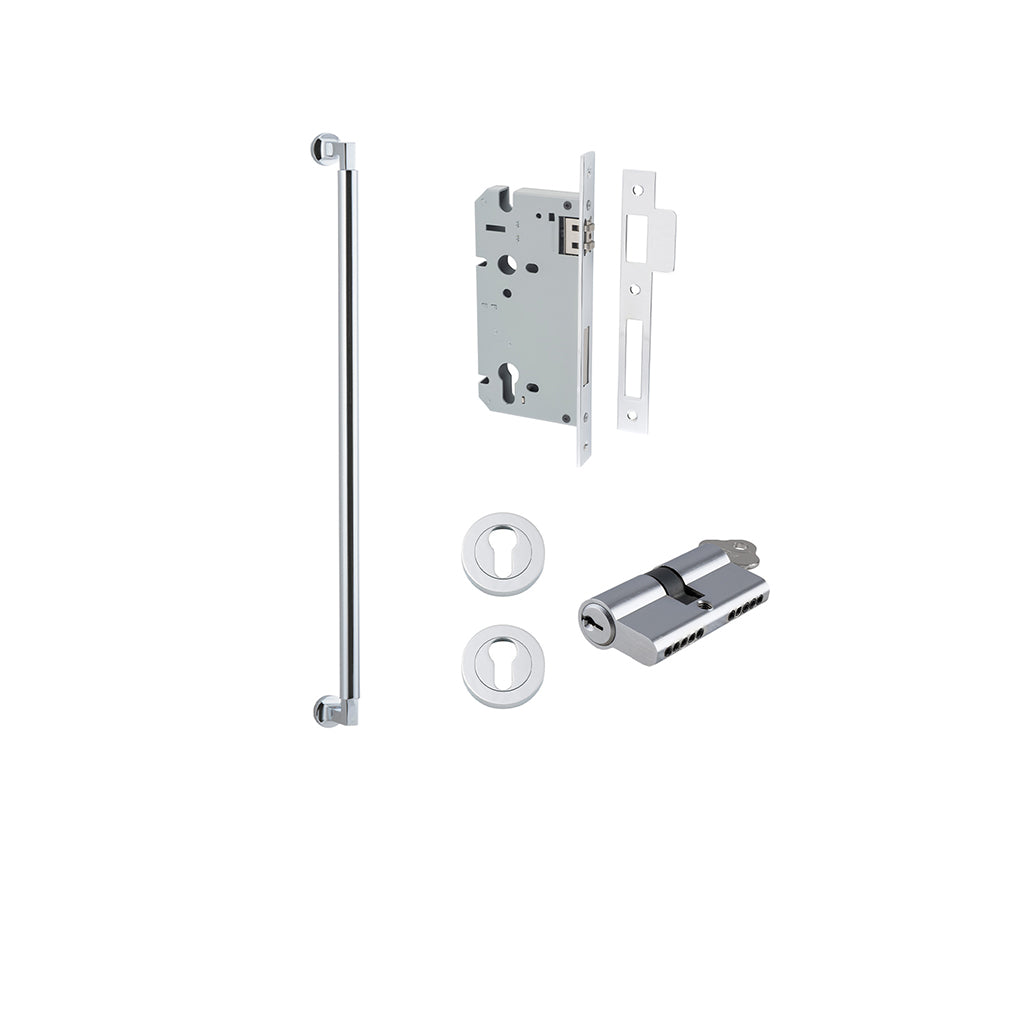 Berlin Pull Handle Polished Chrome / 600mm / Entrance Kit Dual Function (Key-Key)