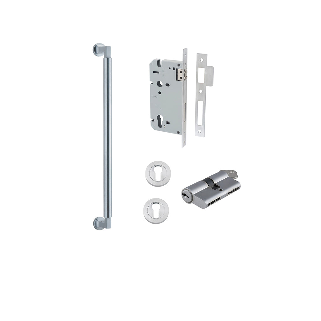 Berlin Pull Handle Brushed Chrome / 450mm / Entrance Kit Dual Function (Key-Key)