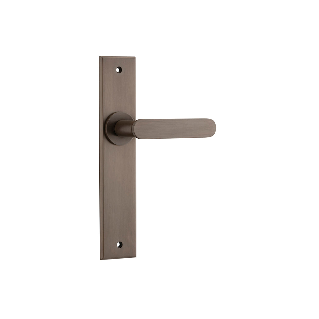 Bronte Lever - Chamfered Backplate Signature Brass / Passage / Lever Set Only