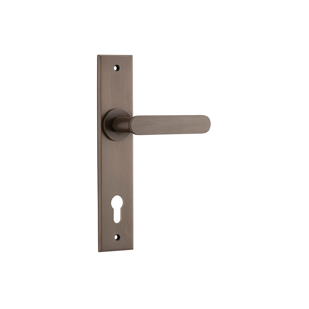 Bronte Lever - Chamfered Backplate Signature Brass / Entrance / Lever Set Only