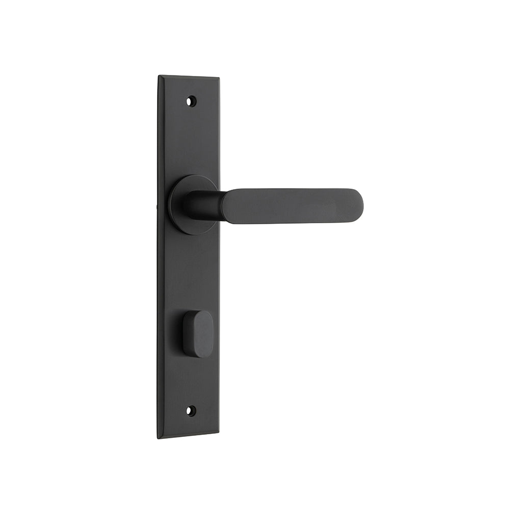 Bronte Lever - Chamfered Backplate Matt Black / Privacy / Lever Set Only