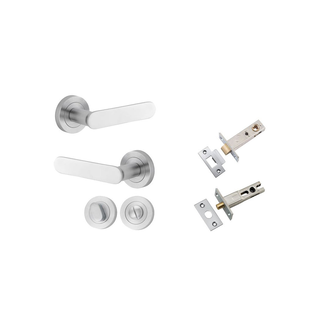 Bronte Lever - Round Rose Brushed Chrome / Privacy / Separate Privacy Kit