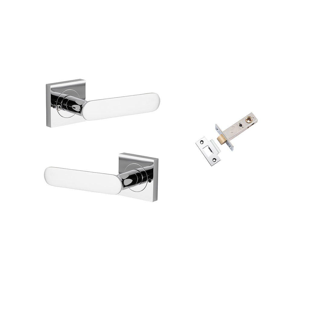Bronte Lever - Square Rose Polished Chrome / Privacy / Inbuilt Privacy Kit