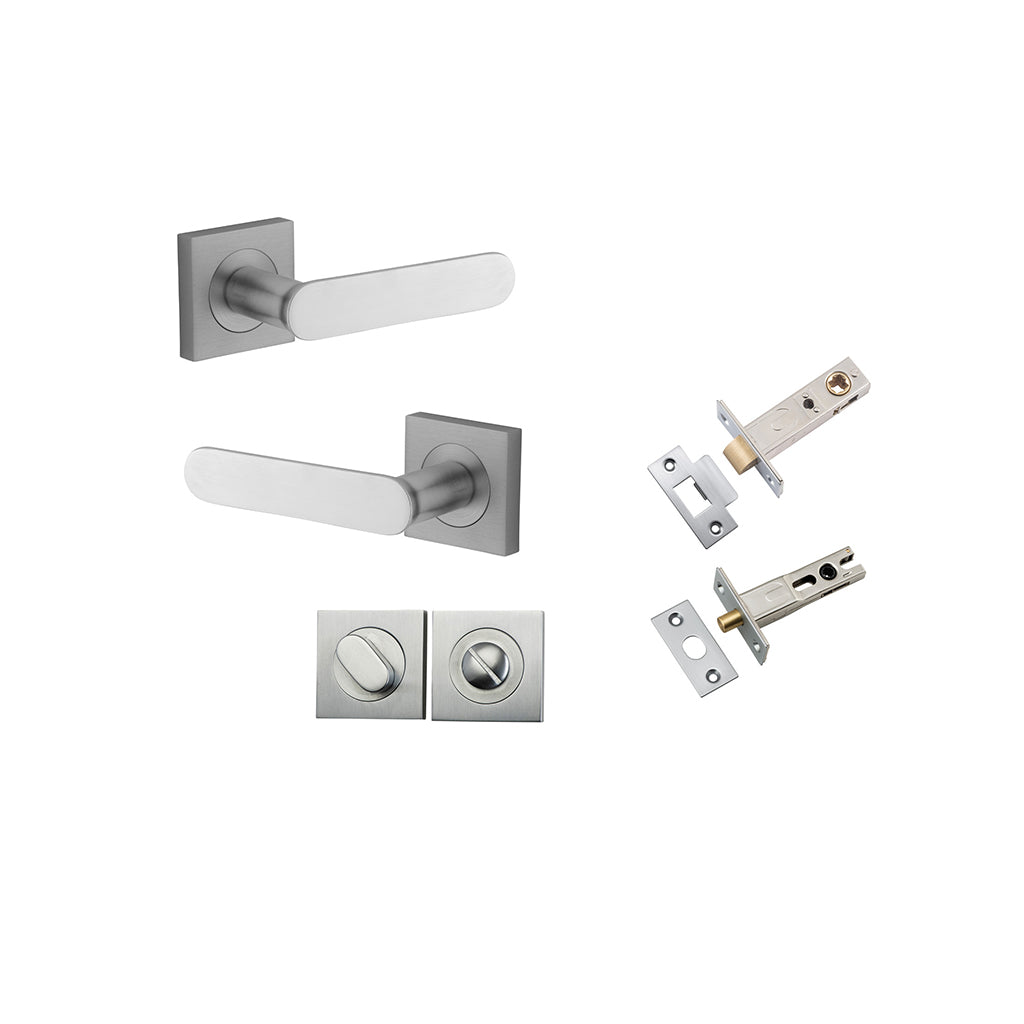 Bronte Lever - Square Rose Brushed Chrome / Privacy / Separate Privacy Kit
