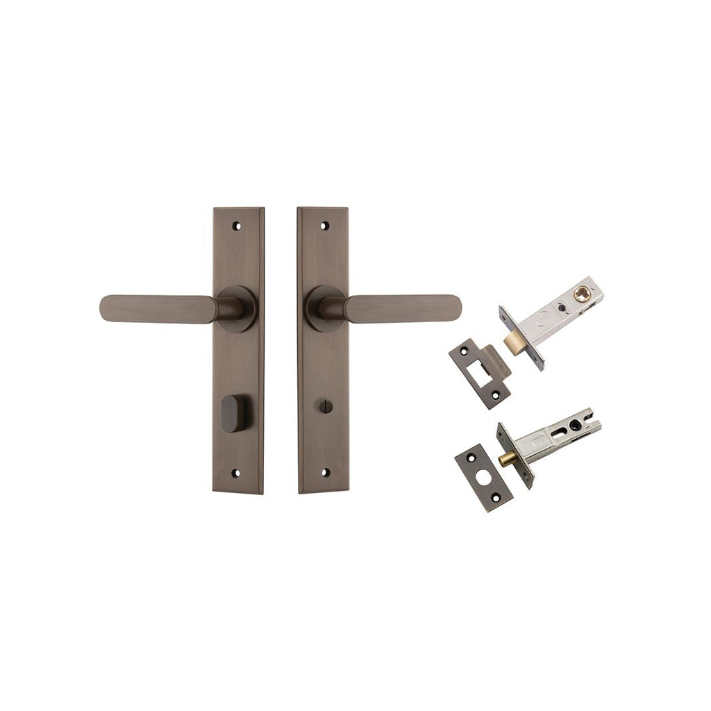 Bronte Lever - Chamfered Backplate Signature Brass / Privacy / Separate Privacy Kit