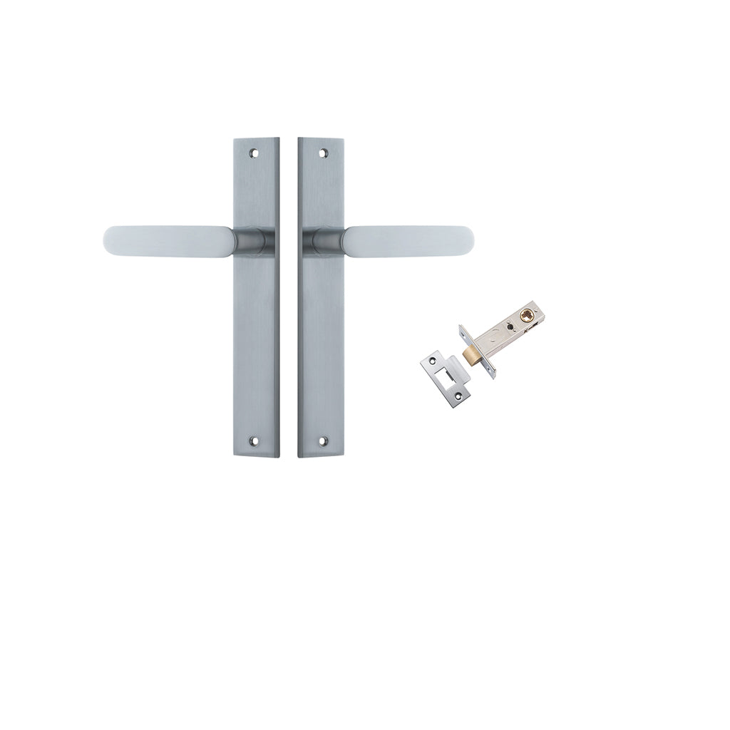 Bronte Lever - Rectangular Backplate Brushed Chrome / Passage / Passage Kit