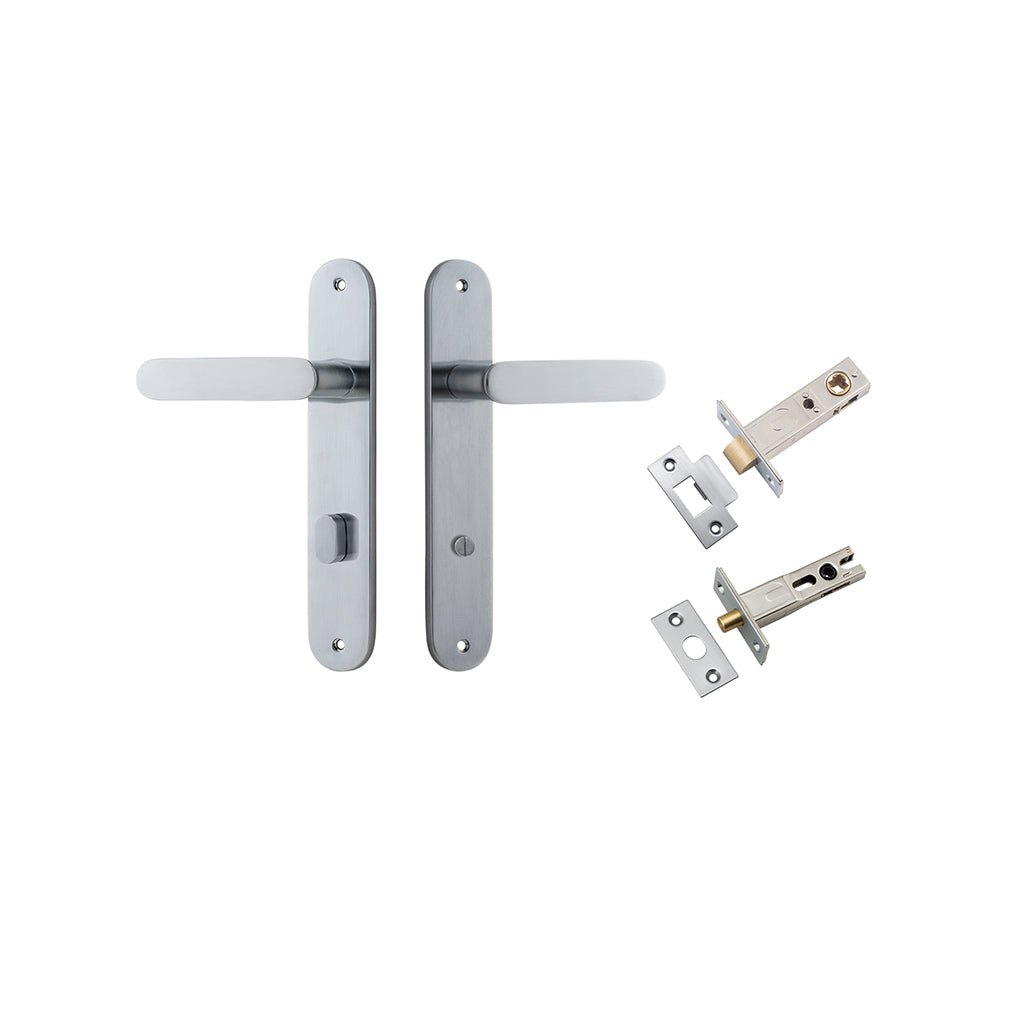 Bronte Lever - Oval Backplate Brushed Chrome / Privacy / Separate Privacy Kit