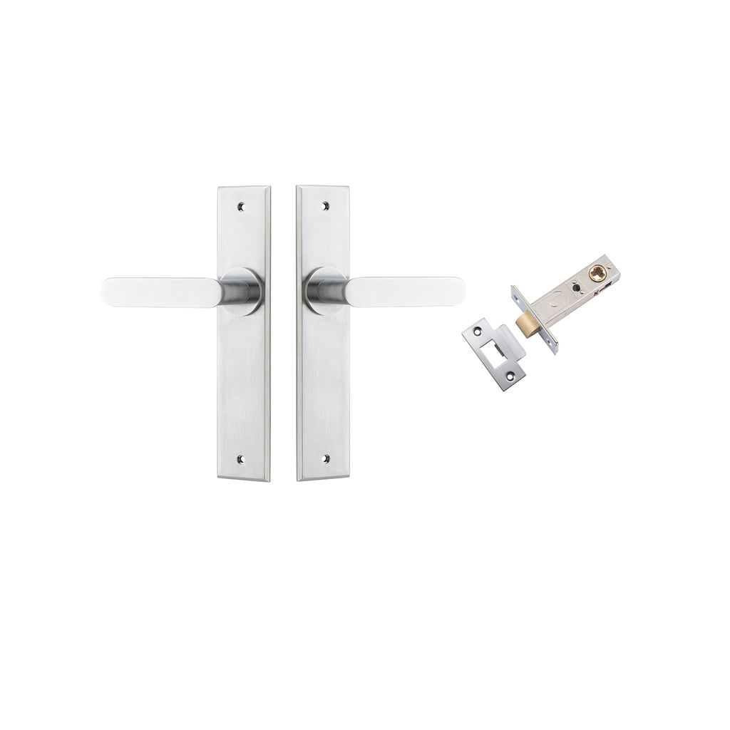 Bronte Lever - Chamfered Backplate Brushed Chrome / Passage / Passage Kit