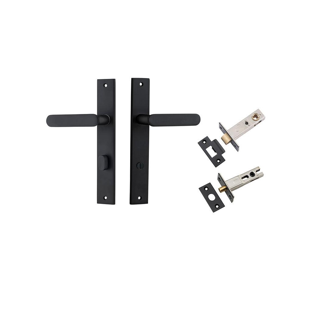 Bronte Lever - Rectangular Backplate Matt Black / Privacy / Separate Privacy Kit