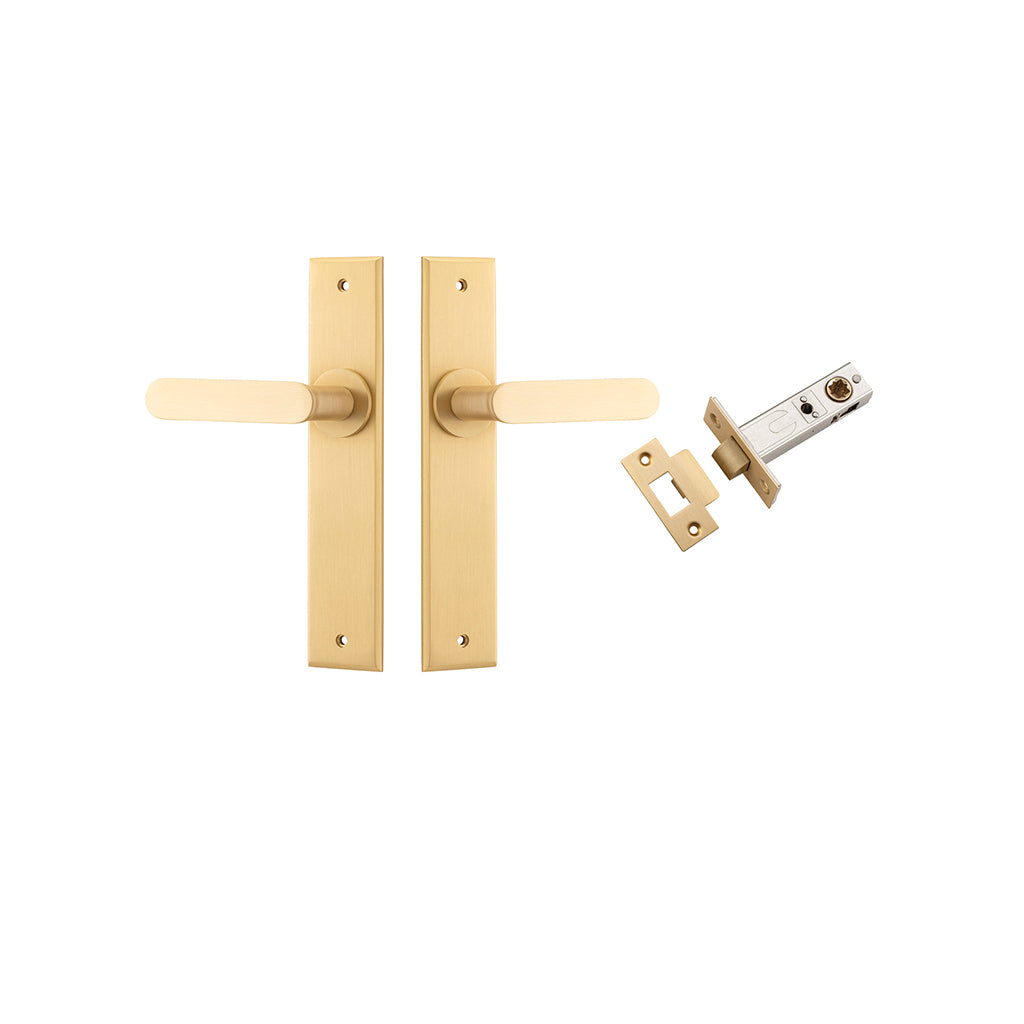 Bronte Lever - Chamfered Backplate Brushed Brass / Passage / Passage Kit