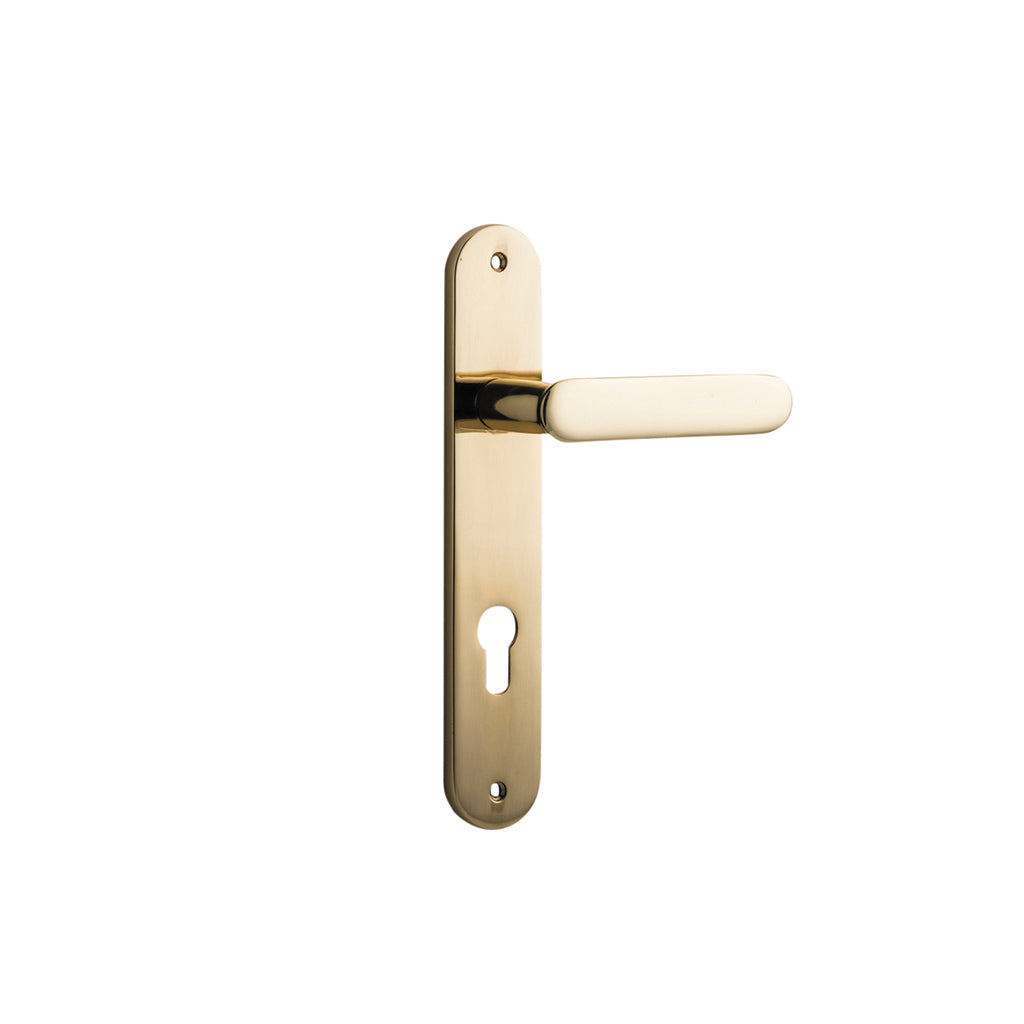 Bronte Lever - Oval Backplate Polished Brass / Entrance / Lever Set Only