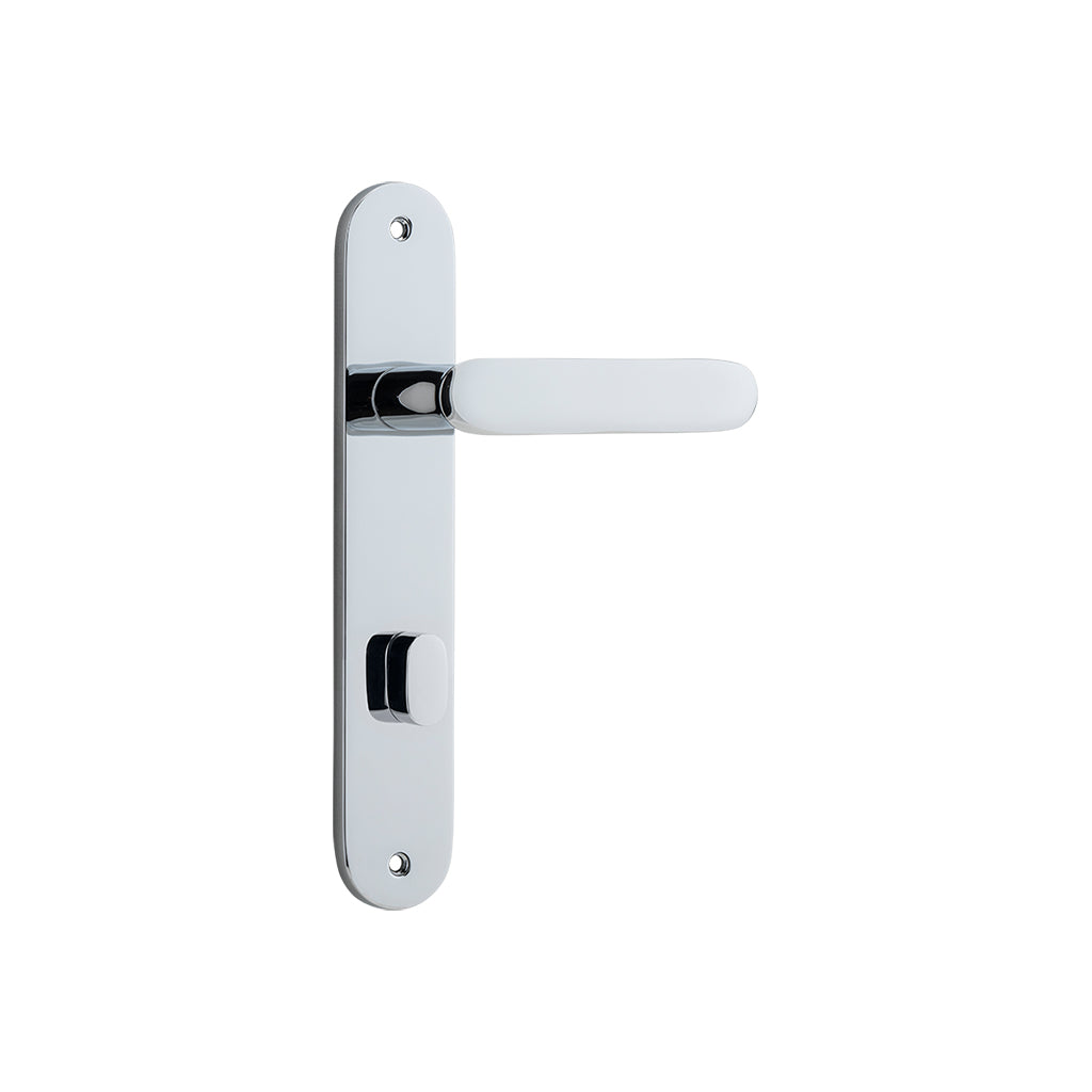 Bronte Lever - Oval Backplate Polished Chrome / Privacy / Lever Set Only