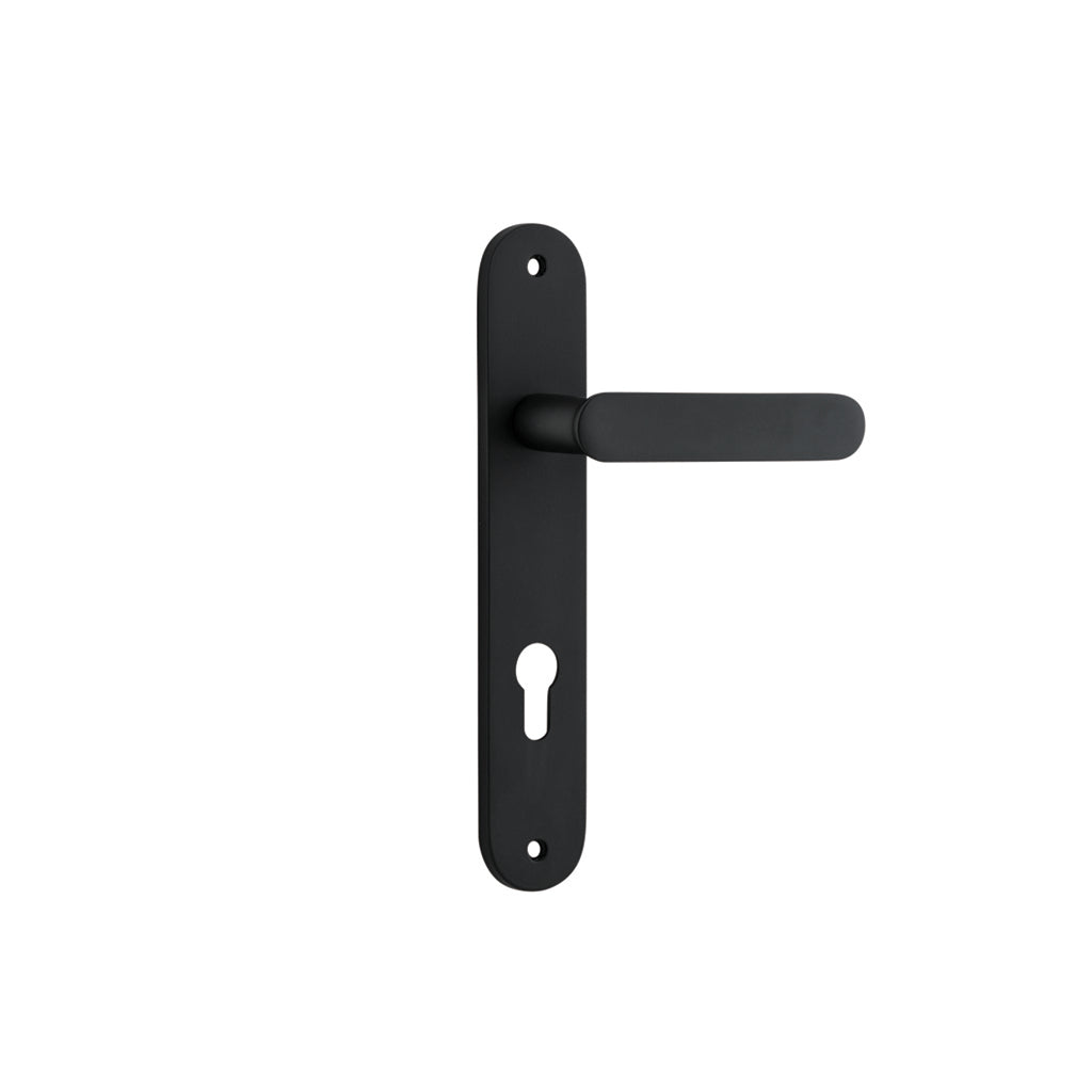 Bronte Lever - Oval Backplate Matt Black / Entrance / Lever Set Only