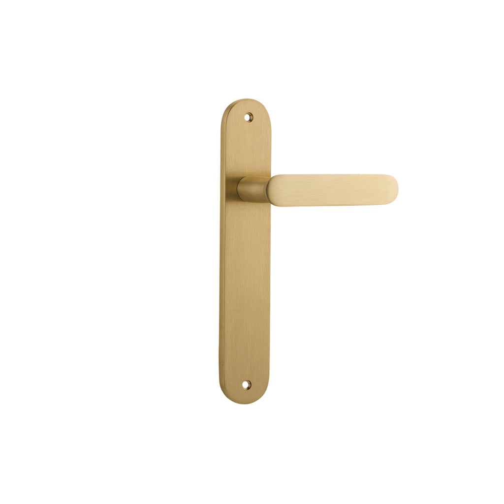Bronte Lever - Oval Backplate Brushed Brass / Passage / Lever Set Only