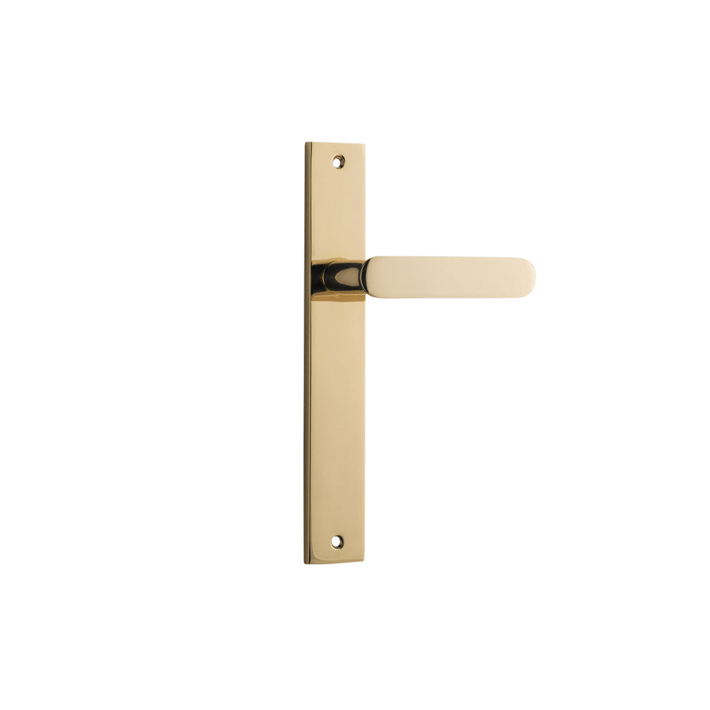 Bronte Lever - Rectangular Backplate Polished Brass / Passage / Lever Set Only