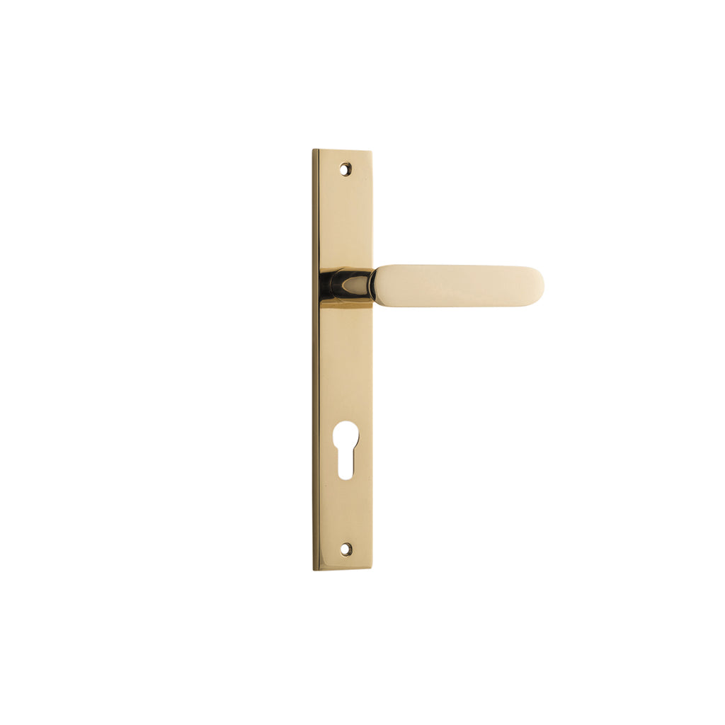Bronte Lever - Rectangular Backplate Polished Brass / Entrance / Lever Set Only