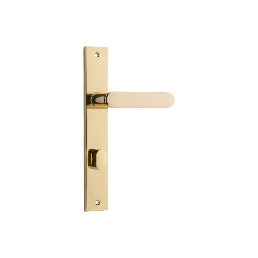 Bronte Lever - Rectangular Backplate Polished Brass / Privacy / Lever Set Only