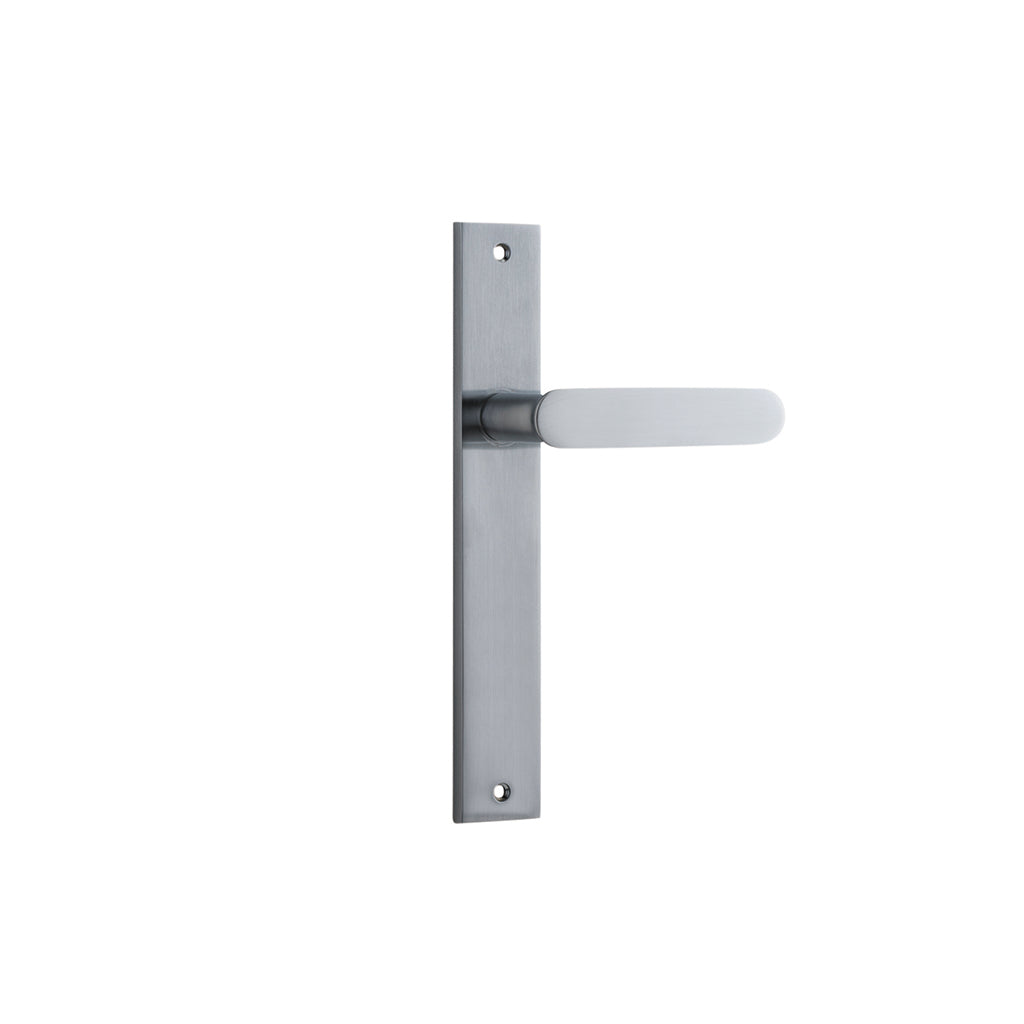Bronte Lever - Rectangular Backplate Brushed Chrome / Passage / Lever Set Only