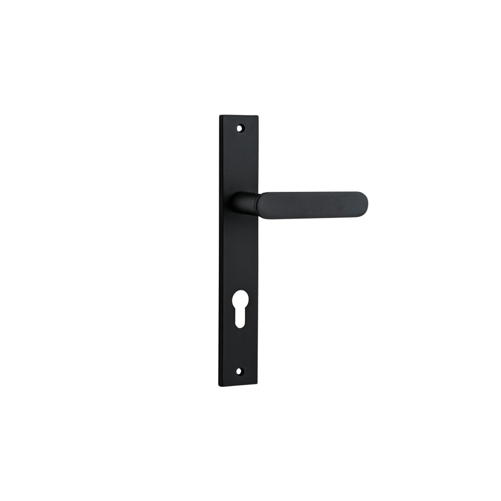 Bronte Lever - Rectangular Backplate Matt Black / Entrance / Lever Set Only