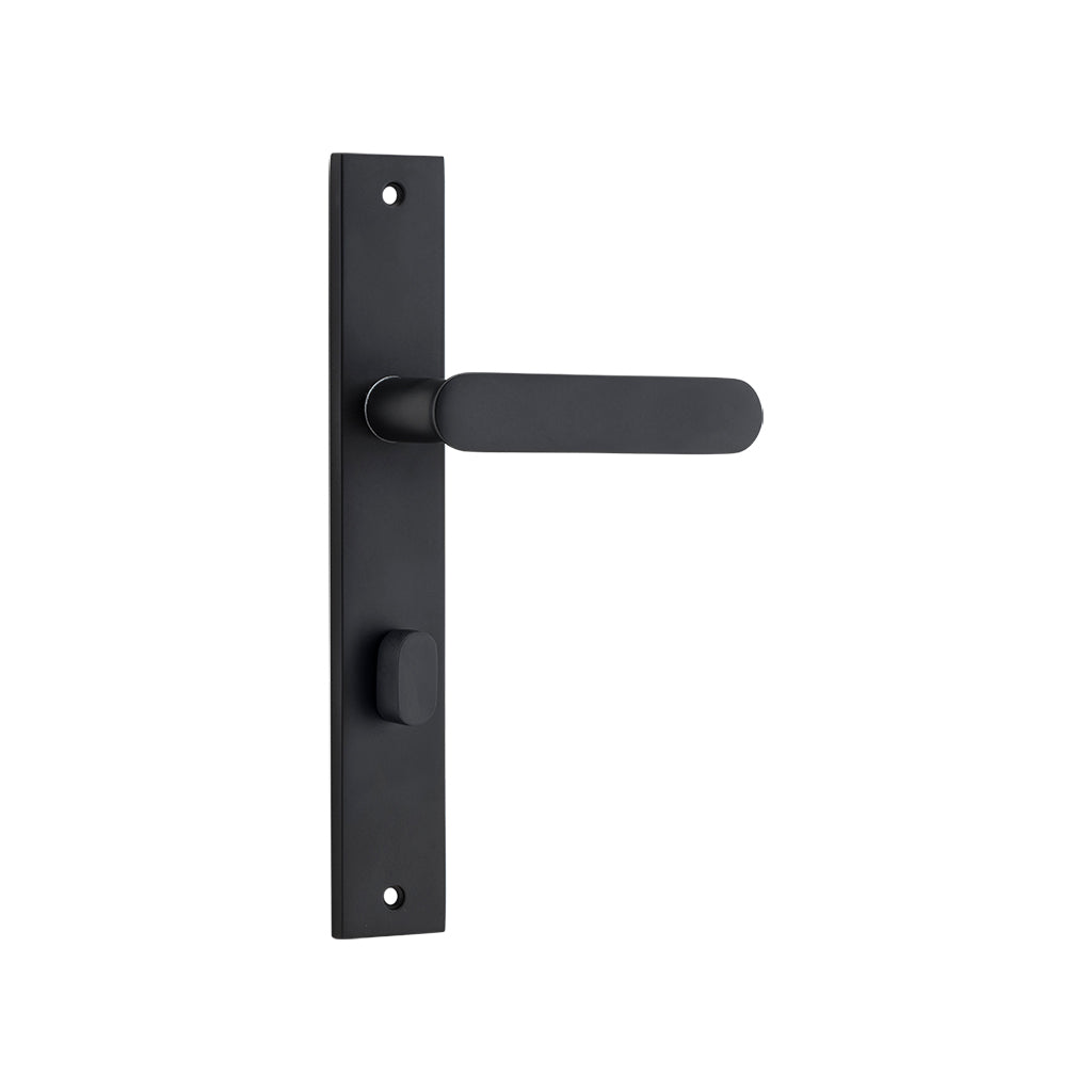 Bronte Lever - Rectangular Backplate Matt Black / Privacy / Lever Set Only
