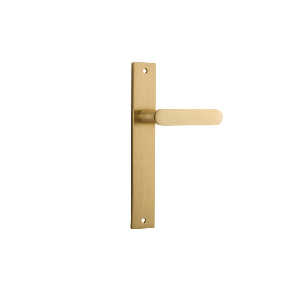 Bronte Lever - Rectangular Backplate Brushed Brass / Passage / Lever Set Only