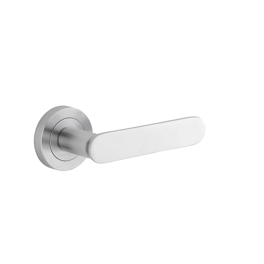 Bronte Lever - Round Rose Brushed Chrome / Passage / Lever Set Only
