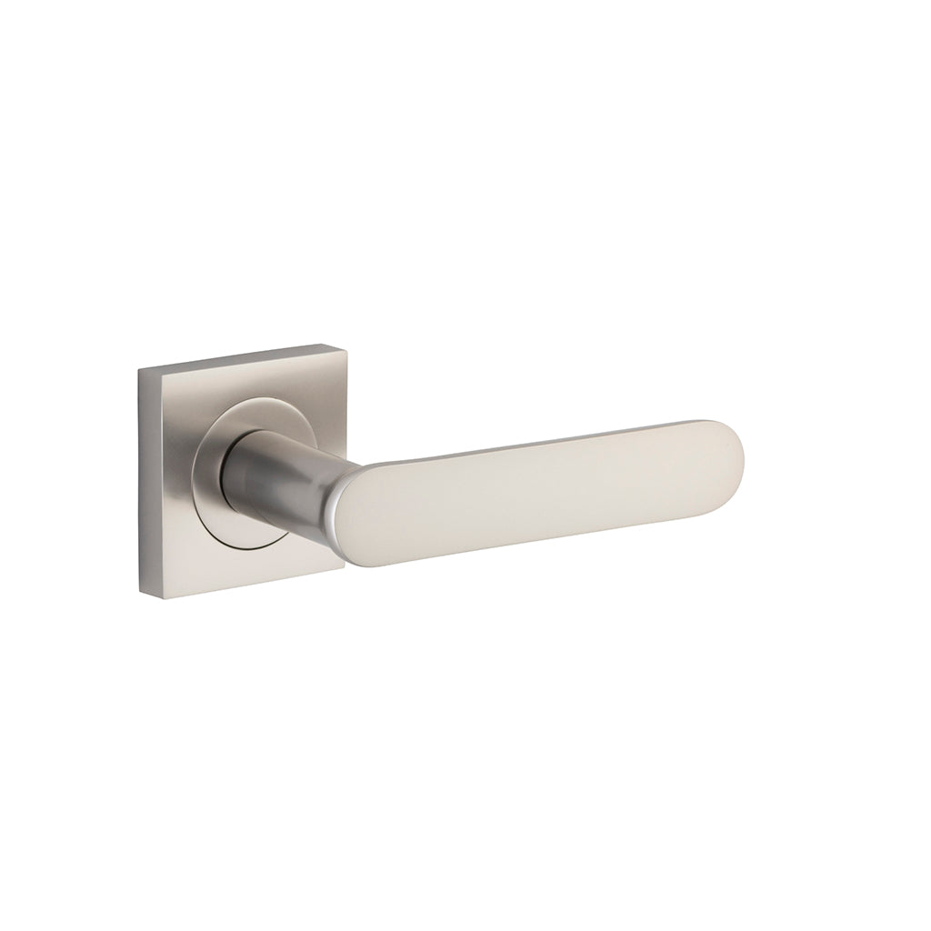 Bronte Lever - Square Rose Satin Nickel / Passage / Lever Set Only