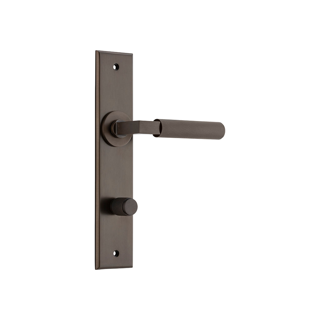 Brunswick Lever - Chamfered Backplate Signature Brass / Privacy / Lever Set Only