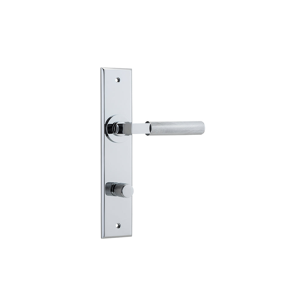 Brunswick Lever - Chamfered Backplate Polished Chrome / Privacy / Lever Set Only