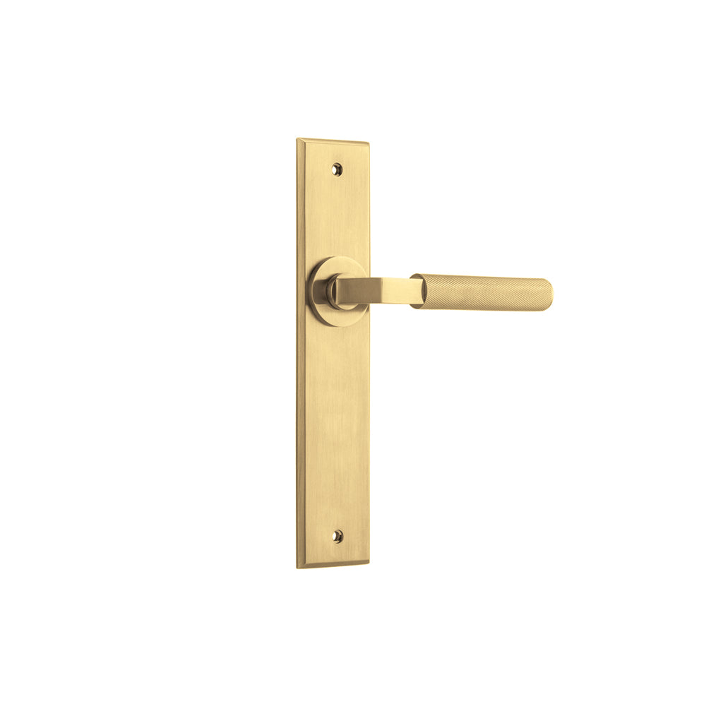 Brunswick Lever - Chamfered Backplate Brushed Gold PVD / Passage / Lever Set Only