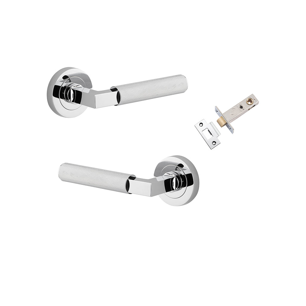 Brunswick Lever - Round Rose Polished Chrome / Passage / Passage Kit