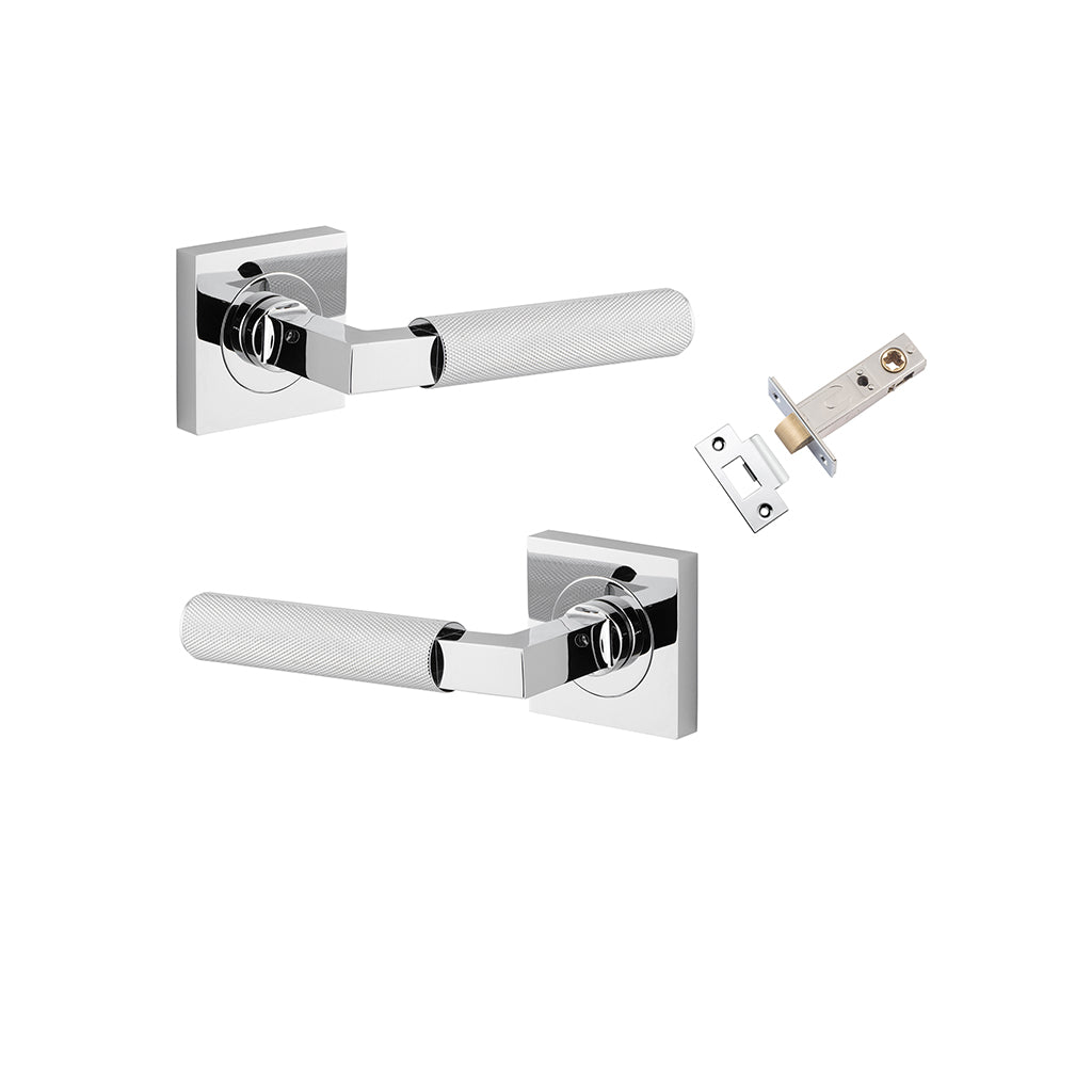 Brunswick Lever - Square Rose Polished Chrome / Passage / Passage Kit