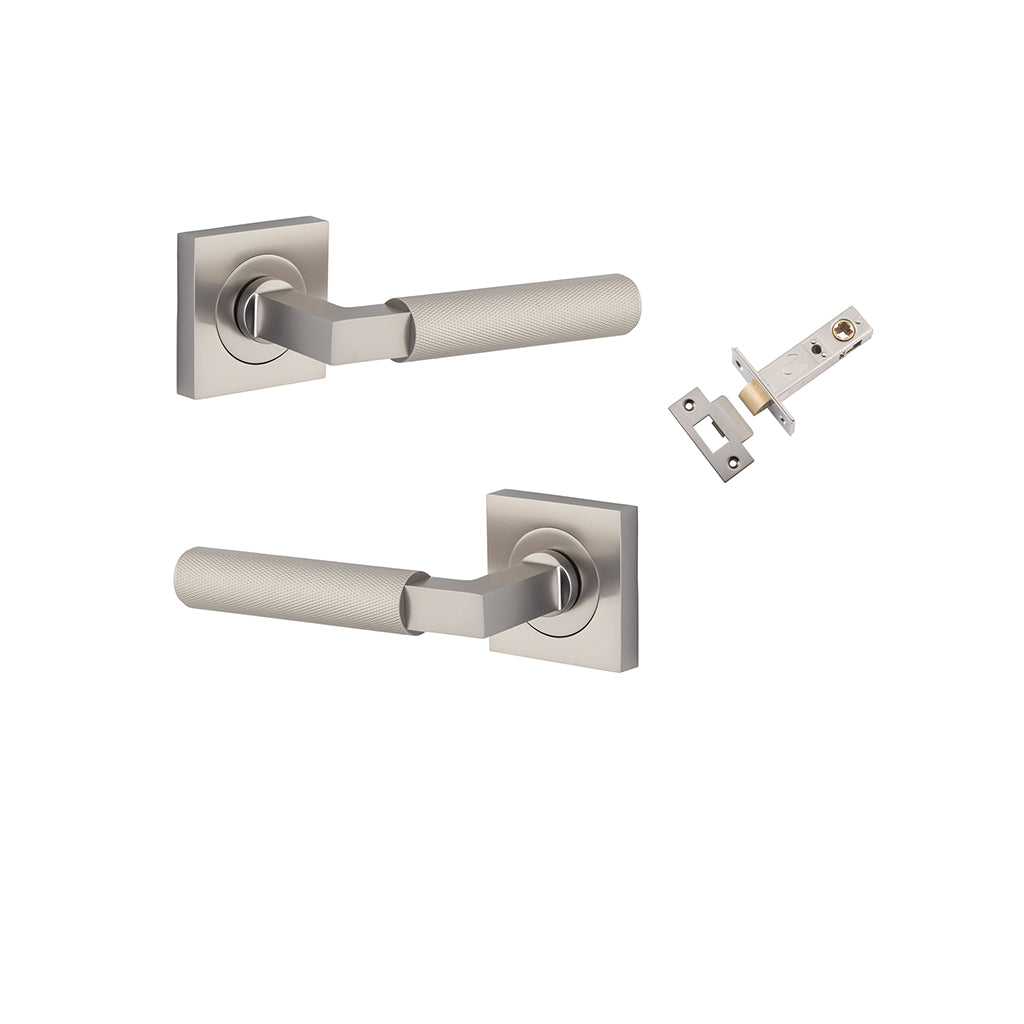 Brunswick Lever - Square Rose Satin Nickel / Passage / Passage Kit