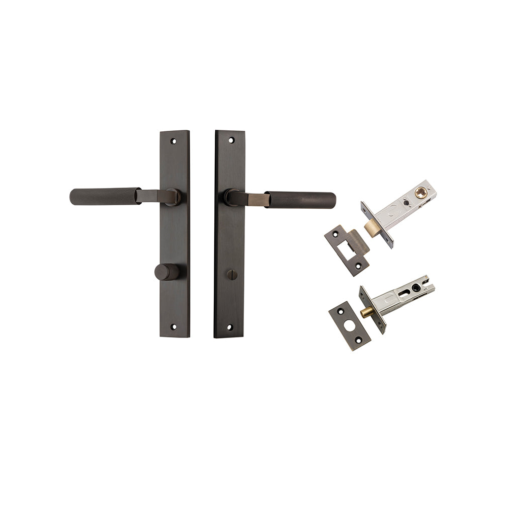 Brunswick Lever - Rectangular Backplate Signature Brass / Privacy / Separate Privacy Kit